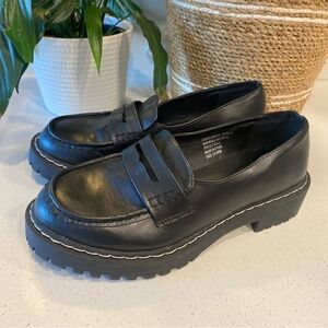 Torrid Black Loafers with White Stitching